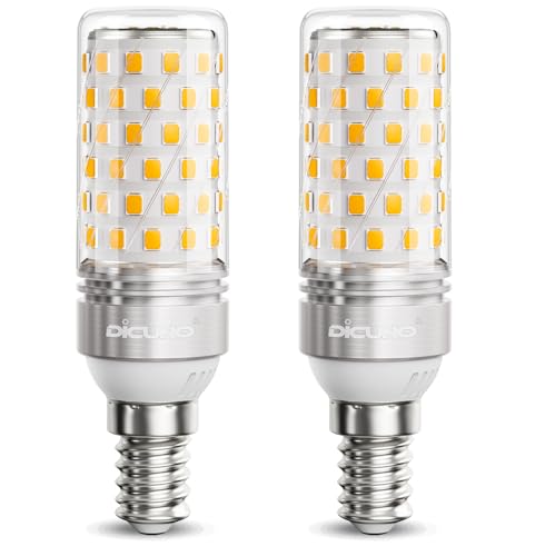 DiCUNO Lampadina LED E14 10W, Equivalente 130W alogena, 1350lm, Luce bianca calda 2700K, Non dimmerabile, Attacco E14 LED Mais, Risparmio energetico, 2 Pezzi