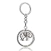Retro Silver Jewelry Elephant Round Trust Love Hope Dream Pendant Key Chain Ring Family Friend Gift