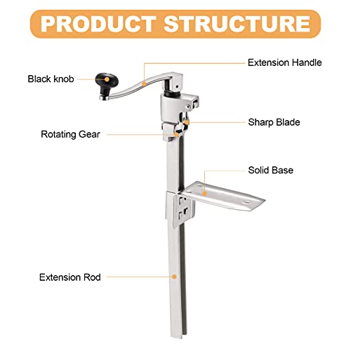 Commercial Industrial Can Opener Heavy Duty Manual Table Can Opener Industrial Manual Can Opener With Plated Steel Base For Restaurant Large Cans (Large) #TOP2