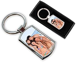 Personalised Photo Keyring Custom Birthday Wedding Mother Father Day Image Logo Gift includes Gift Box