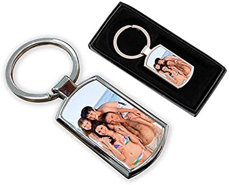 Personalised Photo Keyring Custom Birthday Wedding Mother Father Day Image Logo Gift includes Gift Box