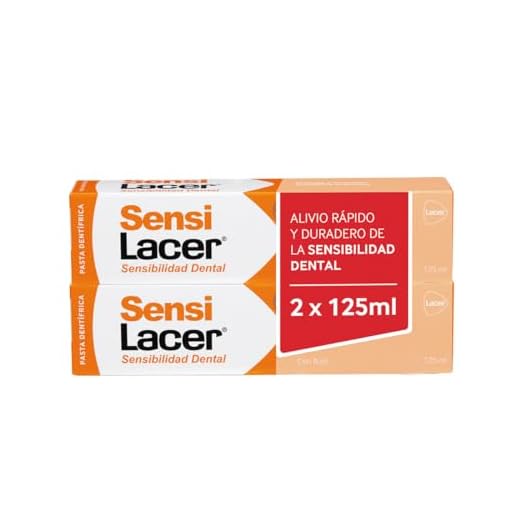 SENSILACER - Pasta Dentífrica Pack de 2 x 125 ml, Acción Desensibilizante, Efecto Rápido y Prolongado, Disminuye la Sensibilidad de los Dientes, Bajo Índice de Abrasividad