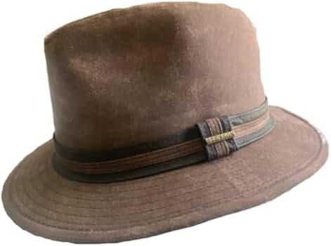 Stetson Men's London Cotton Suede Fedora (Brown, X-Large) at