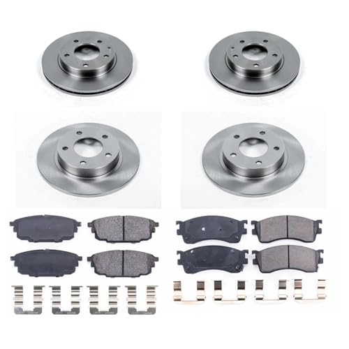 Image of PowerStop Front and Rear Brake Kit for Mazda Protege 2001-03 | Mazda Protege5 2002-03 - Z17 Ceramic Brake Pads & Disc Rotors Replacement, KOE789