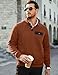 JMIERR Mens Quilted Sweatshirt Casual Long Sleeve Crewneck Half Button Fashion Pullovers Fisherman Sweater Jackets with Pockets,S, Orange