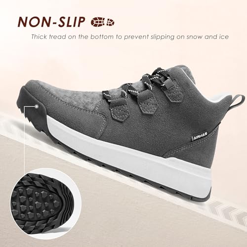 Women's Winter Warm Snow Boots for Women Comfortable Water-Resistant Womens Ankle Boots Fashion Booties(dark_grey,7.0)3