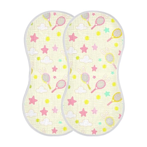Racket Star Cloud Beige Baby Burp Cloths Muslin Burp Cloth Absorbent Baby Wash Cloths Burping Cloths for Babies Burp Clothes Rags Towel for 22x11IN Baby Boy Girl Essentials,2 Pack