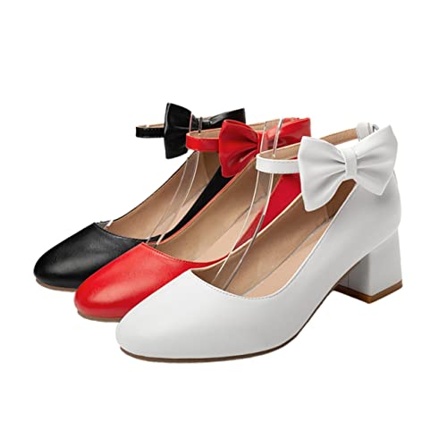Chaussures à talons épais pour femmes bout profond et design nœud chic FOMIYES