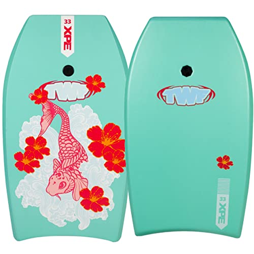 TWF XPE Pro 42' Slickback Kids Bodyboard con correa - 6 opciones de color (pez menta)
