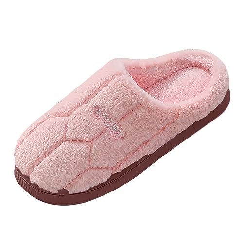 Women'S Fuzzy Plush Slippers Soft Comfy Cozy Warm Quilted Indoor House Shoe - image 4