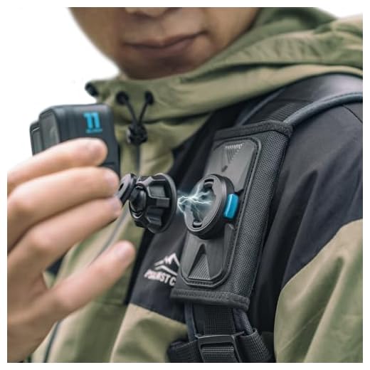 SUREWO Magnetic Quick Release Backpack Shoulder Strap Mount Bag Belt Shoulder Strap Clip Holder Compatible with Gopro Hero 13/12/11/10/9/8/7/(2018)/6/5 Black,DJI Osmo Action 5 pro/4/3 and More