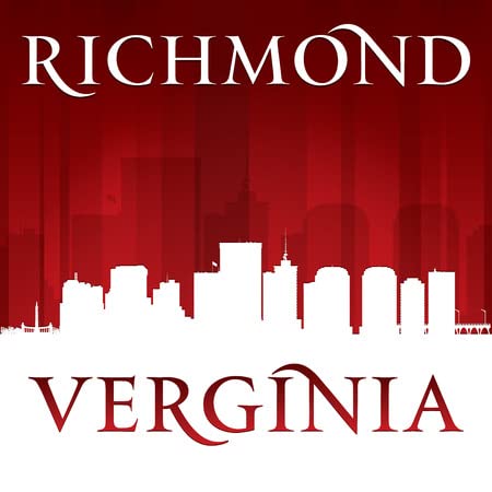 adrium Image sur toile 40 x 40 cm : Richmond Virginia City Skyline Silhouette (29386608)