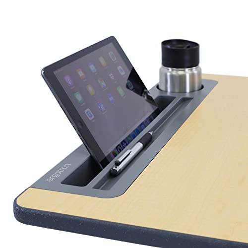 Image of Ergotron - Mobile Standing Desk, Adjustable Height Small Rolling Laptop Computer Sit Stand Desk with Wheels for Classroom, Office, Medical or Home Use - Adjusts from 29 to 45 Inches - Maple