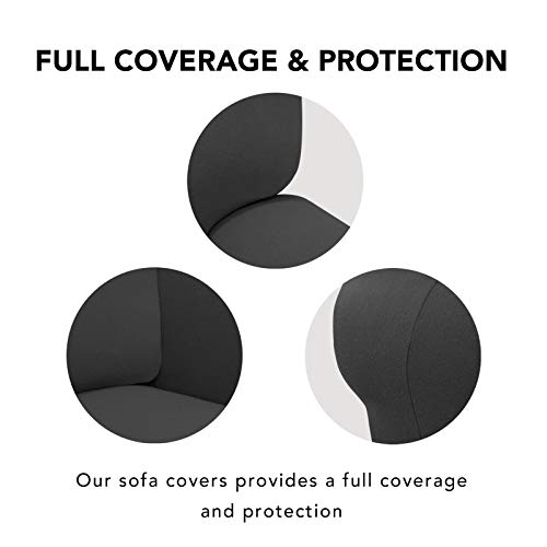 Purefit Super Stretch 4 Seater Sofa Slipcover – Spandex Non Slip Soft Couch Cover, Washable Furniture Protector With Non Skid Foam And Elastic Bottom For Kids, Pets （Xx Large， Dark Gray） #TOP2