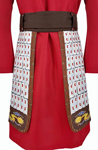 Ugoccam Heroine Mulan Outfit Adult/Kids Halloween Cosplay Dress Girls-140 Red thumb #2