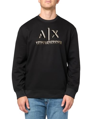 Armani Exchange Men's Gold Ax Logo Pullover Crewneck Sweatshirt