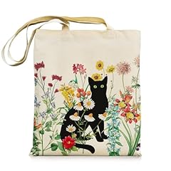 Black Cat in Flowers