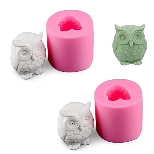 Tier Silikonform 2 Stück Silikon Seifengießform Kerzen Gießform Diy Eulen Silikonform 3D Eulenform Silikonform 3d Tiere Backformen Kreativ Handwerk Für Seife Kerze Schokolade Rosa Cover