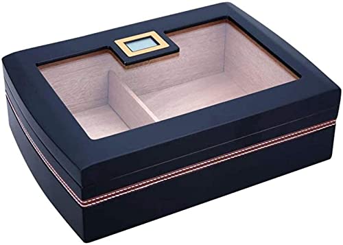 HongLianRiven Cigar Box Humidor Glass Sunroof Cassette Electronic Hygrometer Cigar Humidor Cigar Humidor