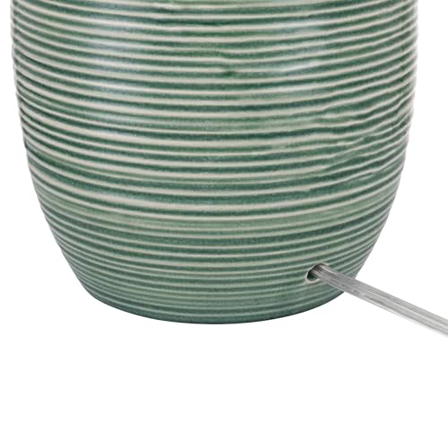 Lámpara de mesa de cerámica con pantalla verde y blanca 28.5" miniatura 7