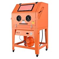 VEVOR Sandstrahlkabine 926 L, Sandstrahlgerät aus Stahl auf Rädern, mit 121 L Strahlmittelbehälter und 1,6-PS-Staubabsaugung, Sandstrahlanlage für die Oberflächenbearbeitung übergroßer Teile