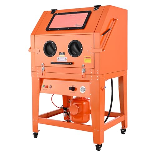 VEVOR Heavy Duty Sandblasting Cabinet Kit with Pressurized Tank, Industrial-Grade Steel Sand