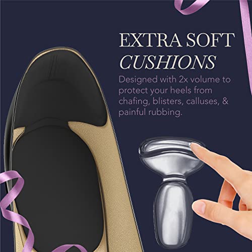 Image of Ballotte Premium Silicone Heel Pads for Shoes. Soft Heel Grips or Inserts for Big Shoes, Alleviates Slipping & Discomfort, Comfortable Cushioning for High Heels, 4-Pack (Natural)