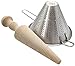 Set passoire en acier inoxydable et pilon de mortier en bois de hêtre - Ustensiles pour la cuisine (passoire 18 cm et pilon 27 cm)