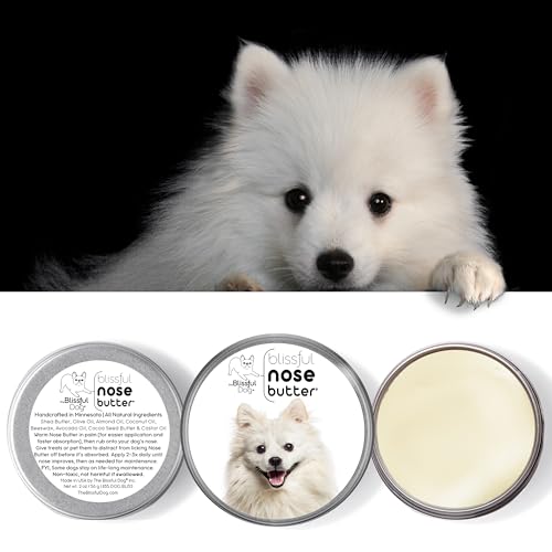 Image of The Blissful Dog American Eskimo Nose Butter for Dry, Cracked Skin, Lick-Safe Dog Nose Balm with Moisturizing Shea Butter, Almond, Olive, and Essential Oils, Pet Supplies, Uncented, 2 oz.