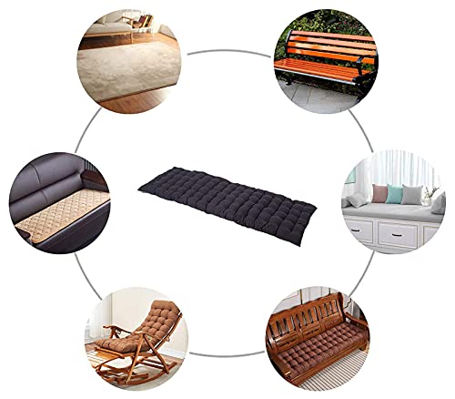 وسادة مقعد سميكة 8 سم للاستخدام الداخلي والخارجي، وسائد مقعد الحديقة 2 3 مقاعد، وسادة مقعد طويلة للكرسي المتأرجح (155 × 55 سم، بني)، قطن