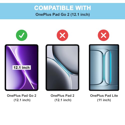 Image of CEDO Smart Case for OnePlus Pad Go 2 (12.1 inch) Tri-Fold Flip Folio Cover | Pencil Holder | Auto Wake-Up /Sleep Mode | Multi View Angles Stand TPU Backcover (Black)
