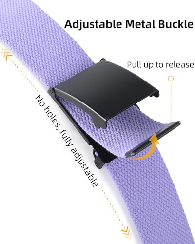 Image of Mile High Life Cut To Fit Canvas Web Belt Size Up to 52 inch with Flip-Top Solid Black Military Buckle