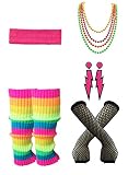 emondora Women's Cable Knit Leg Warmers 80s Knitted Crochet Adult Long Socks Multicoloured (one size