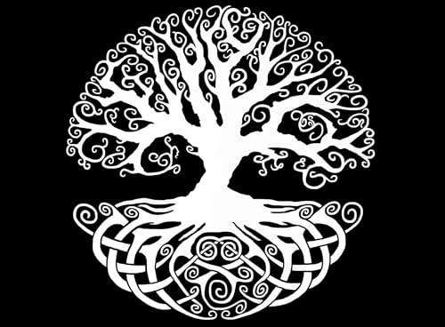 Celtic Knot Tree of Life 2 pcs 4 Inch White Fused Glass Decals