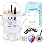 Electric Makeup Brush Cleaner - 9000 RPM Makeup Brush Cleaning Machine, IP65 Waterproof Automatic Makeup Brush Cleaner for Makeup Sponges and Brushes(White)