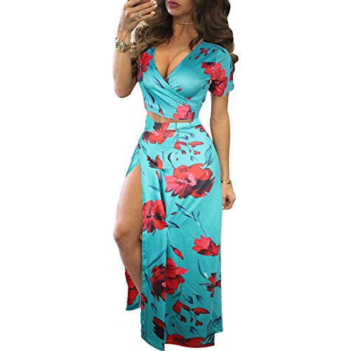 Image of MESLIMA Two Piece Dresses Sets for Women Summer Boho Maxi Dresses