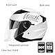 Westt Jethelm mit Visier und Sonnenblende Motorradhelm Herren Damen Rollerhelm Mopedhelm Mofa Chopper Helm Motorrad Halbhelm Open-Face-Helm Pilotenhelm ECE DOT Zertifiziert