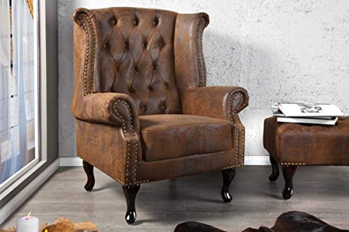 Casa Padrino Chesterfield Sessel | In Braun Antik-Look