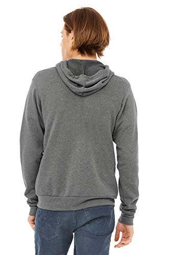 Bella+Canvas Unisex Zip-Up Poly-Cotton Fleece Hoodie - Deep Heather - XS3