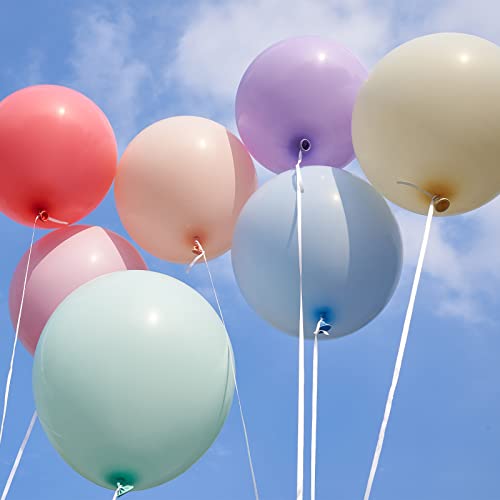 Image of PartyWoo Pastel Rainbow Balloons 50pcs Latex Helium Balloons 12 Inch