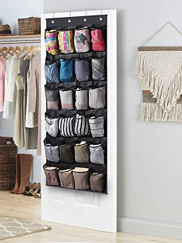Sleeping Lamb 24 Large Mesh Pockets Over The Door Shoe Rack Breathable Hanging Shoe Organizer For Closet, Door Shoe Holder For Men Sneaker, Black #TOP5