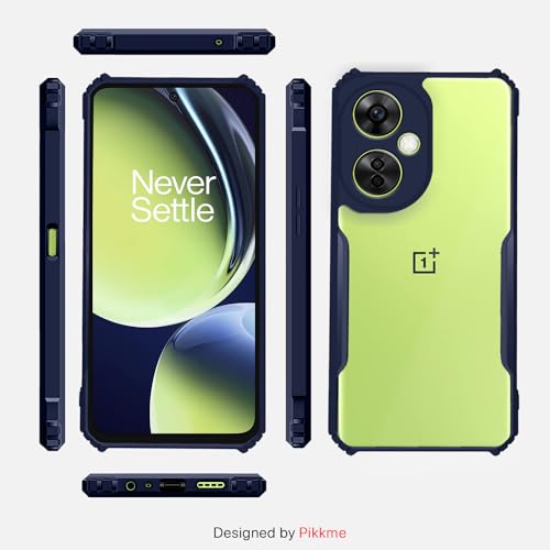 Image of Outlouders Back Cover for OnePlus Nord Ce 3 Lite 5G | Ultra Hybrid Transparent | Full Camera Protection | Raised Edge | Crystal Clear Bumper Case (Blue)