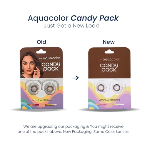 Image of Aqua Color Candy pack - 2 Lens with Power -5 and Color is Mocha Brown