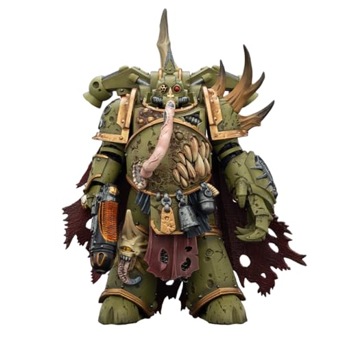 Image of JOYTOY Warhammer 40K Death Guard Plague Marine Champion with Plasma Pistol and Power Fist Action Figures Collectible Model Birthday Gifts JT03592-4.8inch