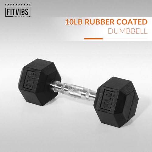 Hex Rubber Coated Dumbbells for Exercises and Fitness