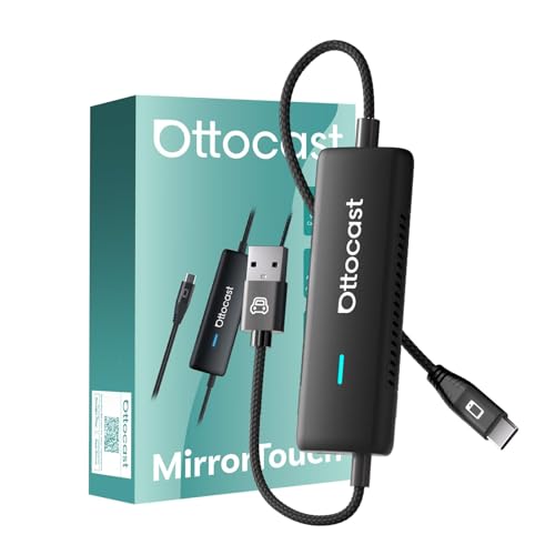 OTTOCAST Mirror Touch - Wireless CarPlay & Bi-Directional Phone Mirroring Adapter - Dual Mode, Plug & Play Upgrade for Factory Wired Cars (2016+)