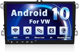 CAMECHO Double Din Car Stereo for VW 9 Inch Touch Screen Bluetooth Car Stereo with Sat Nav Support WIFI/FM Radio/Dual USB for Golf Touran Tiguan Seat Altea