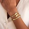 Decholly Gold Bracelets for Women Trendy, 18K Gold Plated Bangle Bracelet Set Chunky Twist Cuff Gold Bracelet Non Tarnish Waterproof Jewelry Gifts for Women #2