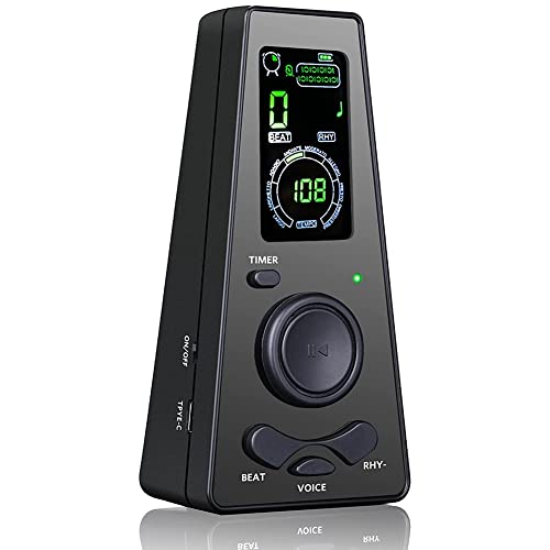 AYQEBNC Electronic Metronome Digital Metronome Universal Metronome for Piano Metronome for Guitar Violin Drum Black
