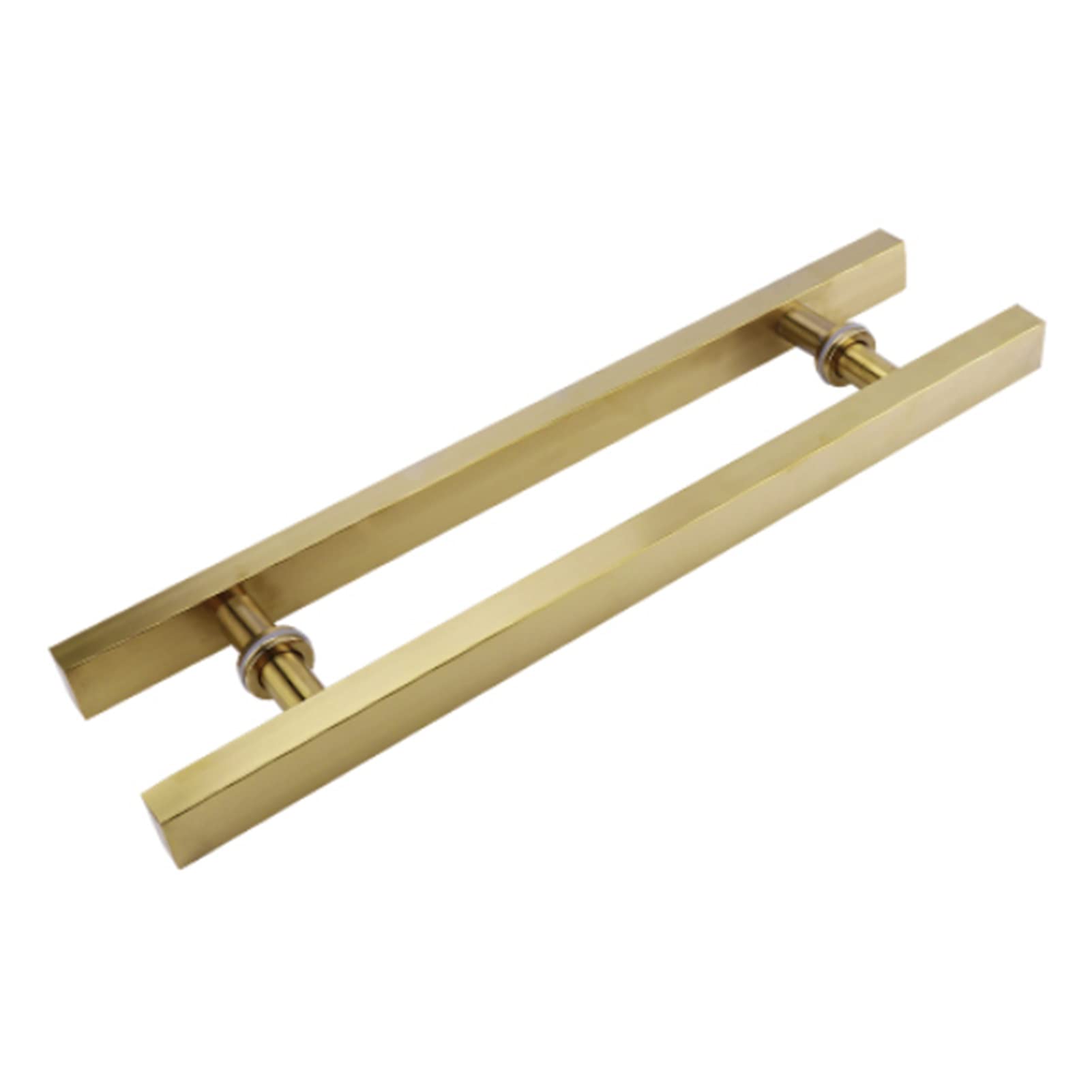 SaryEdge Door Hardware, 304 Stainless Steel Push-Pull Door Handle/Minimalist Office Hotel Glass Door Push-Pull Door/Barn Door Handle/Glass Handles,T,Gold-L:50cm(19.6i,Gold-L:50cm(19.6in)/30cm(11.8in)